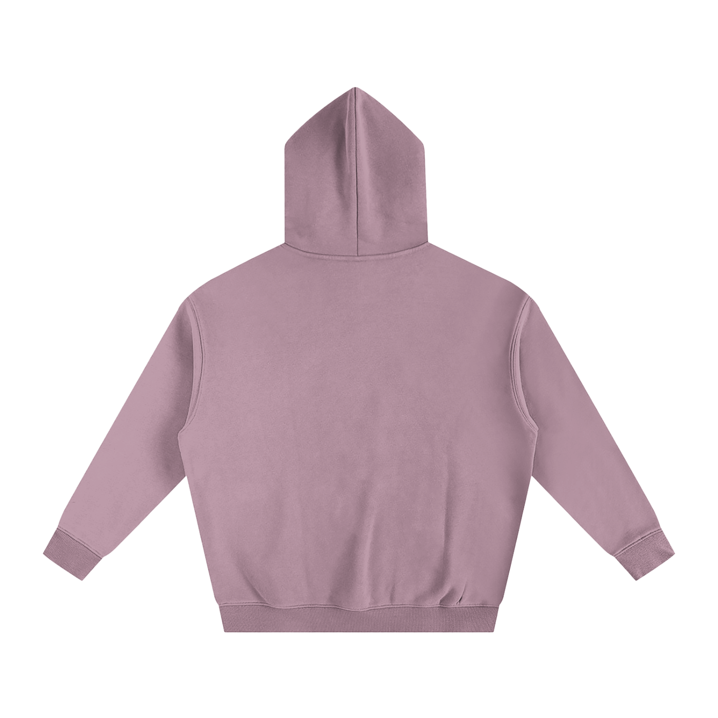 Back view of a mauve hoodie.