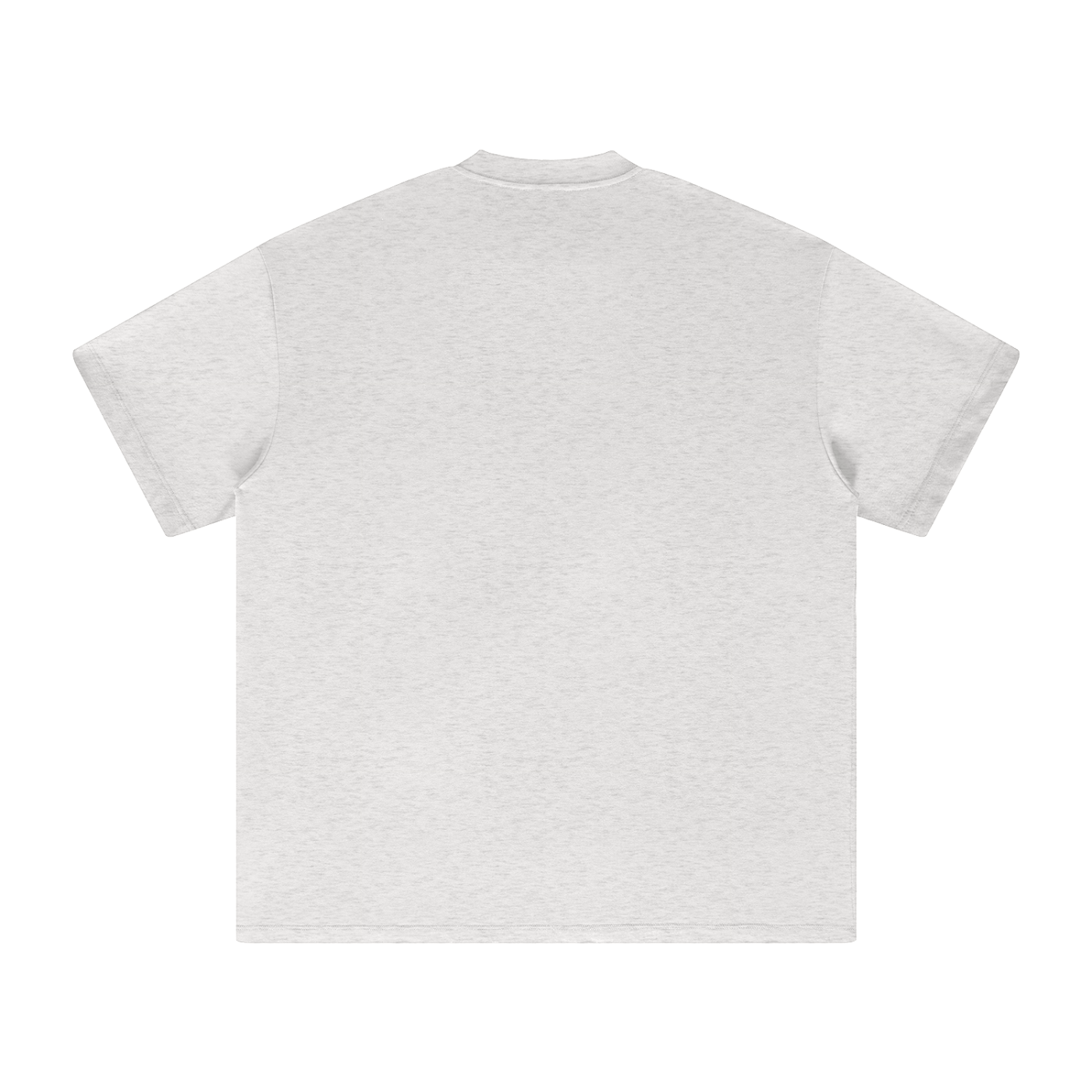 Back view of a light gray t-shirt.