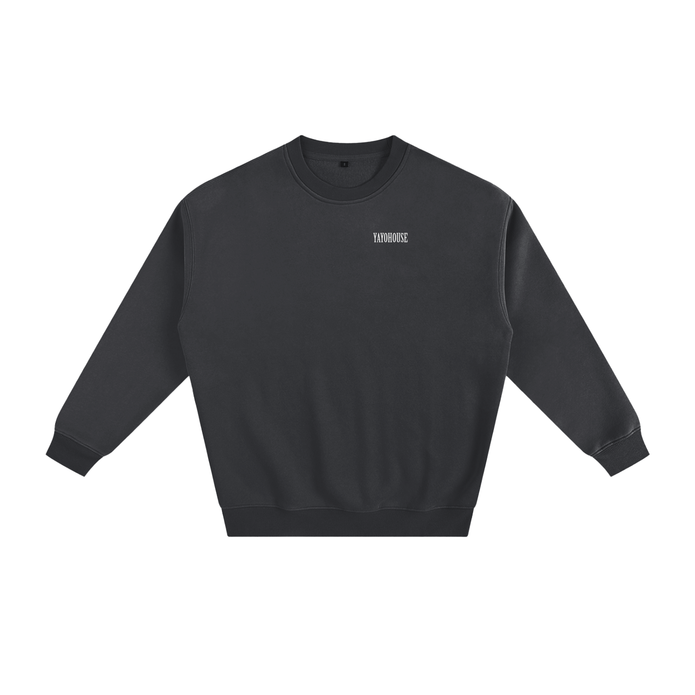 Gray crew neck sweatshirt with "YAYOHOUSE" text.
