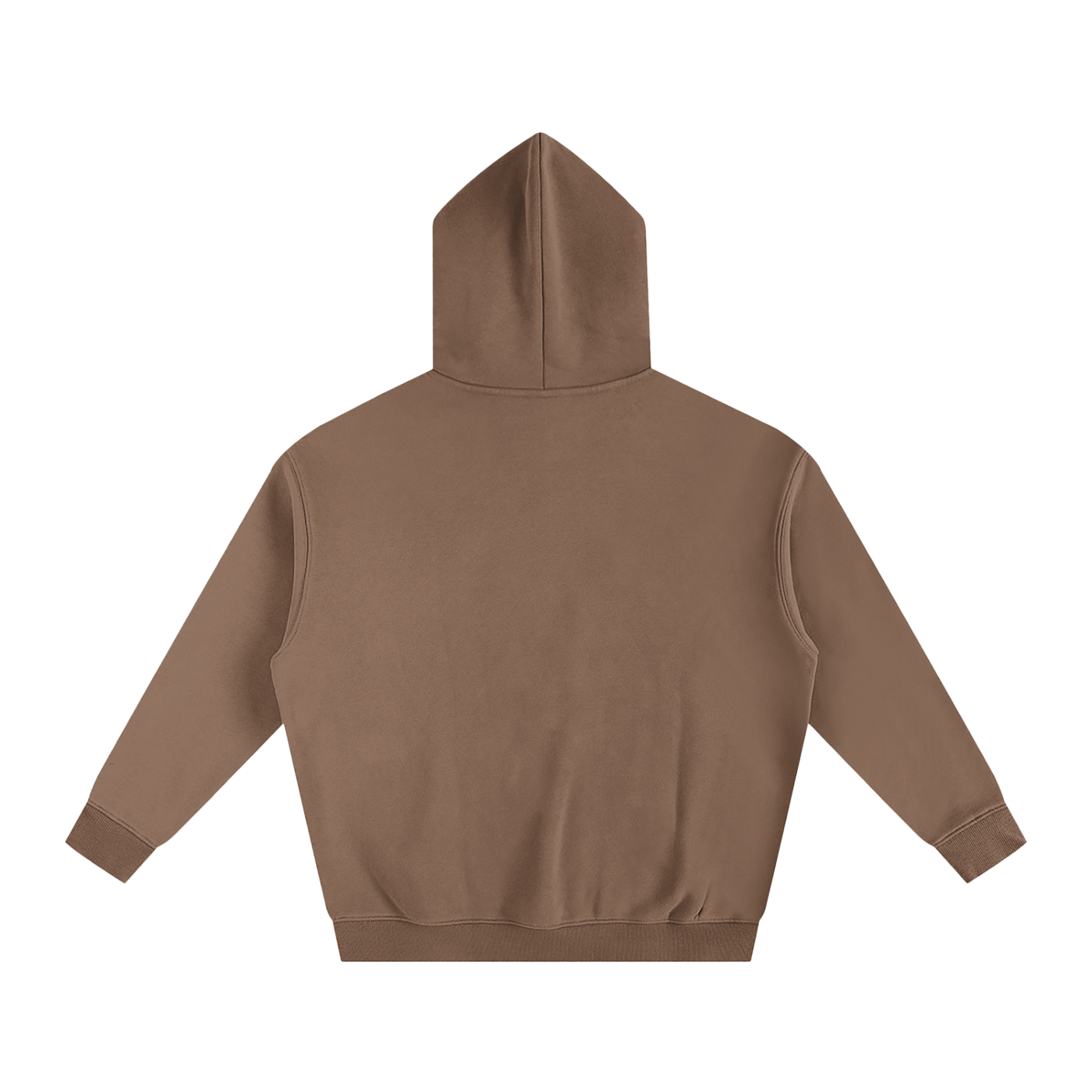 Back view of a brown hoodie.