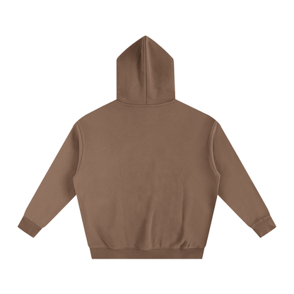 Back view of a brown hoodie.