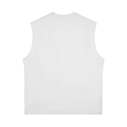 Back view of a white tank top.