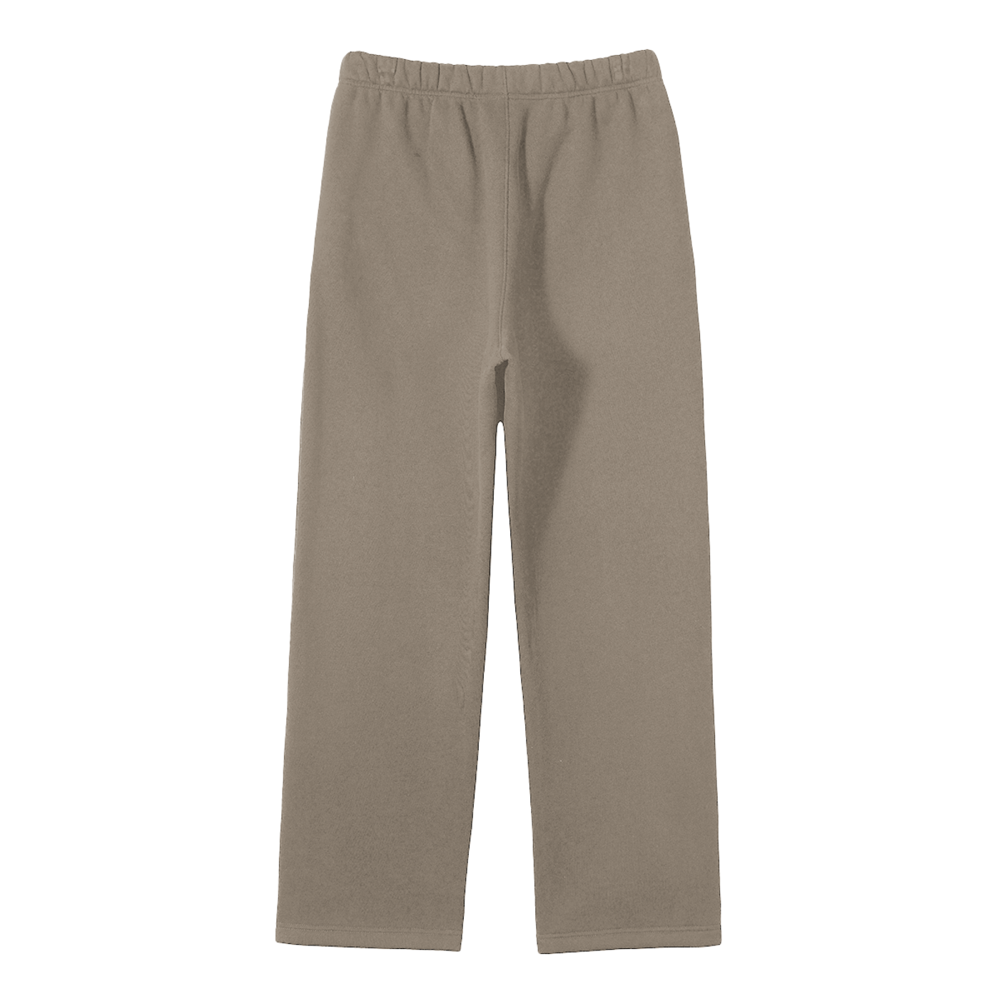 Khaki sweatpants with elastic waistband.
