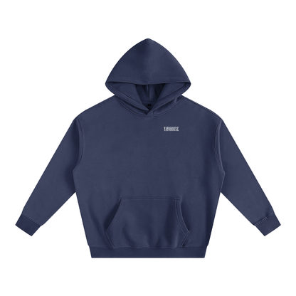 Dark blue hoodie with the word "YAYOHOUSE" on the chest.

