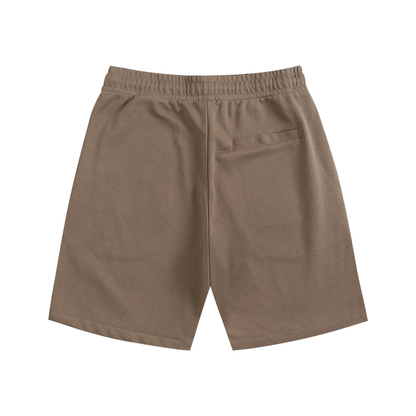 Back of brown athletic shorts.