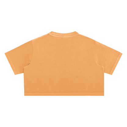 Orange cropped t-shirt.