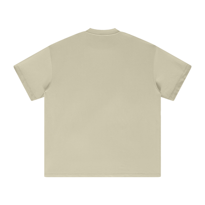Beige t-shirt, back view.
