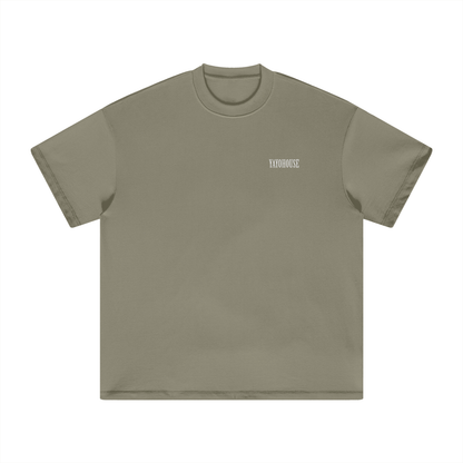 Olive green t-shirt with "YAYOHOUSE" text.
