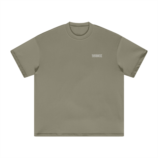 Olive green t-shirt with "YAYOHOUSE" text.
