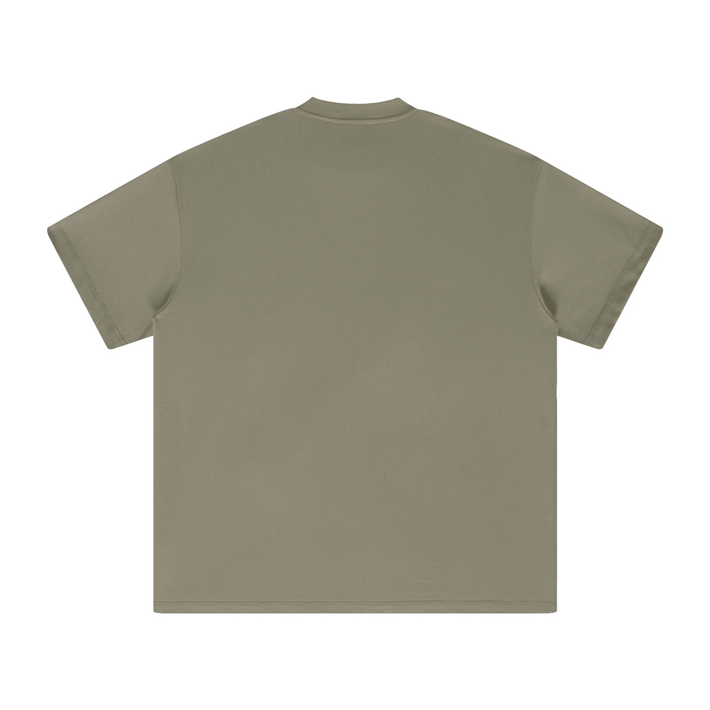 Back of a khaki t-shirt.