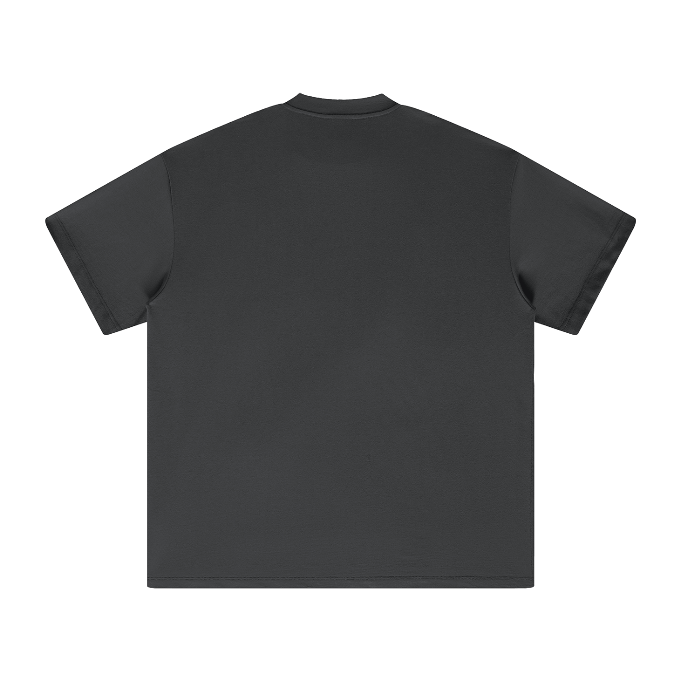 Dark grey t-shirt.
