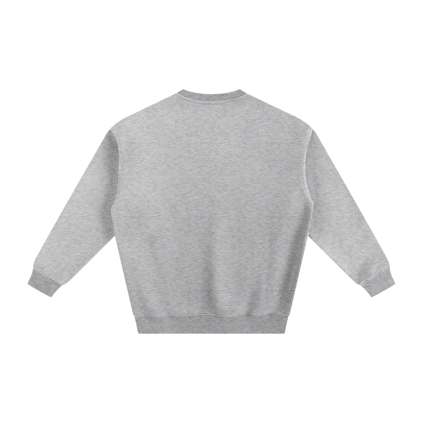 Back view of a gray sweatshirt.