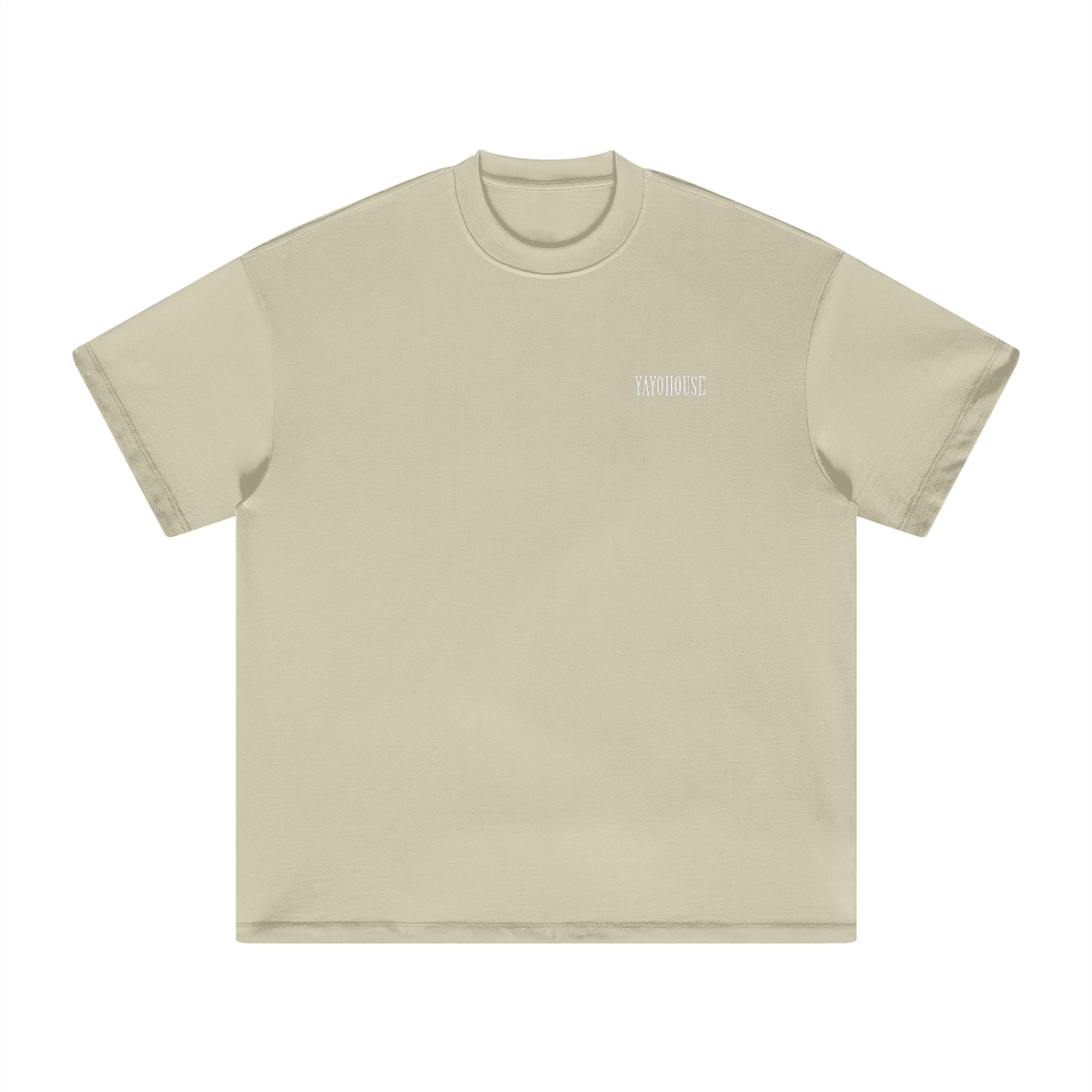 Khaki t-shirt with logo.
