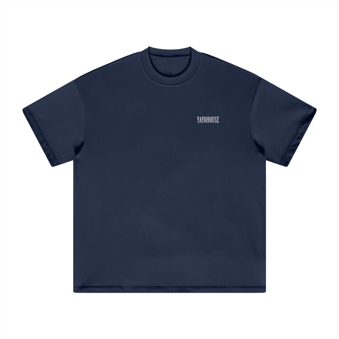 Navy blue t-shirt with "YAYOHOUSE" text.
