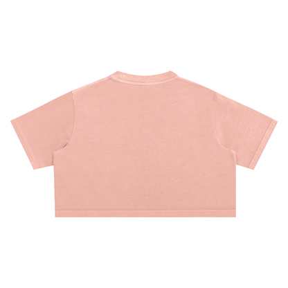 Peach crop top.
