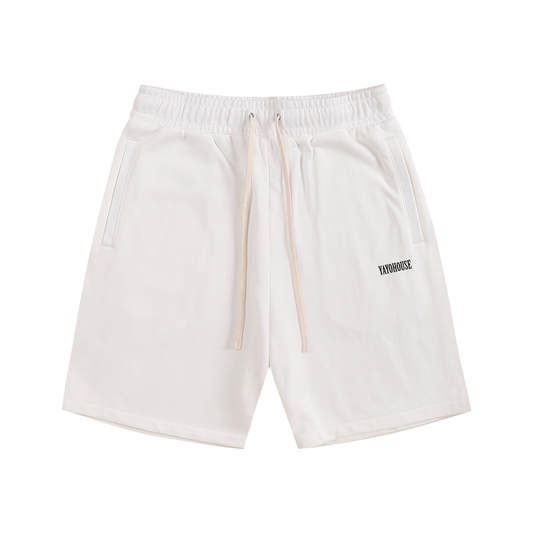 White shorts with drawstring.