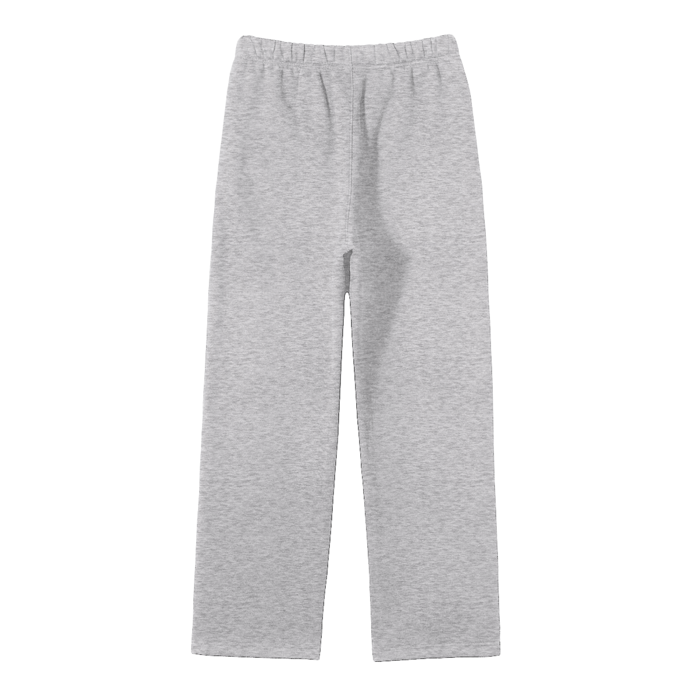 Gray sweatpants with elastic waist.

