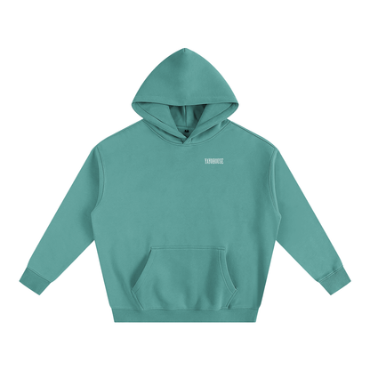 Teal pullover hoodie with "YAYOHOUSE" text.
