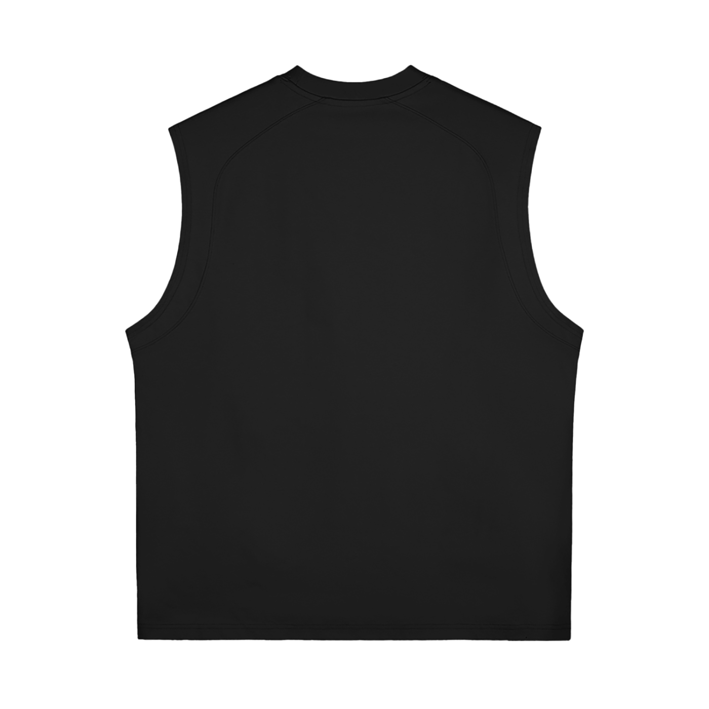 Black sleeveless shirt.
