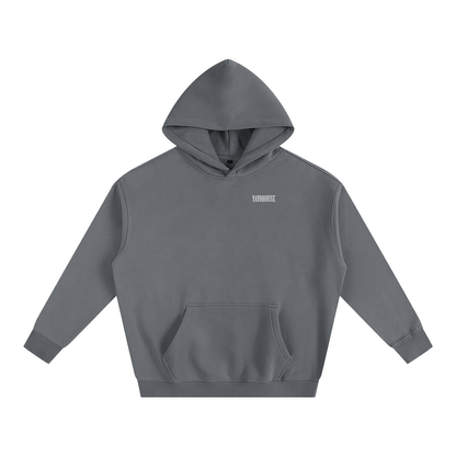 Gray hoodie with logo.