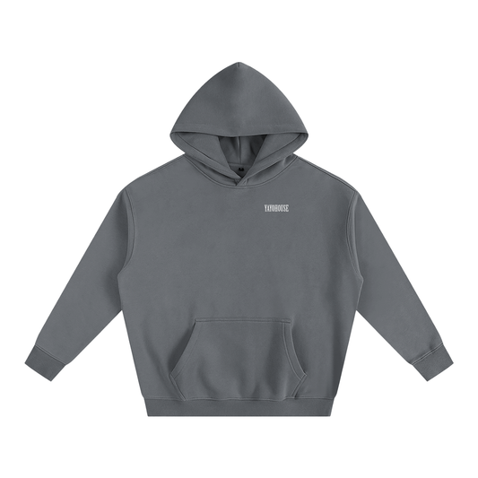 Gray hoodie with logo.