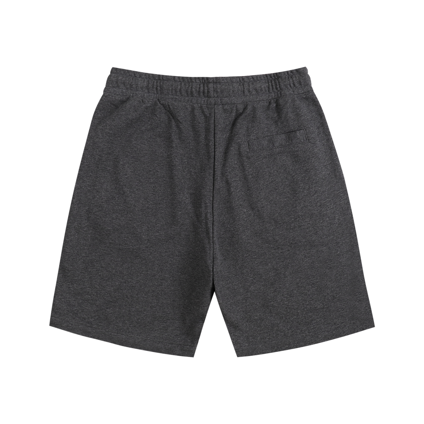 Gray heathered athletic shorts.