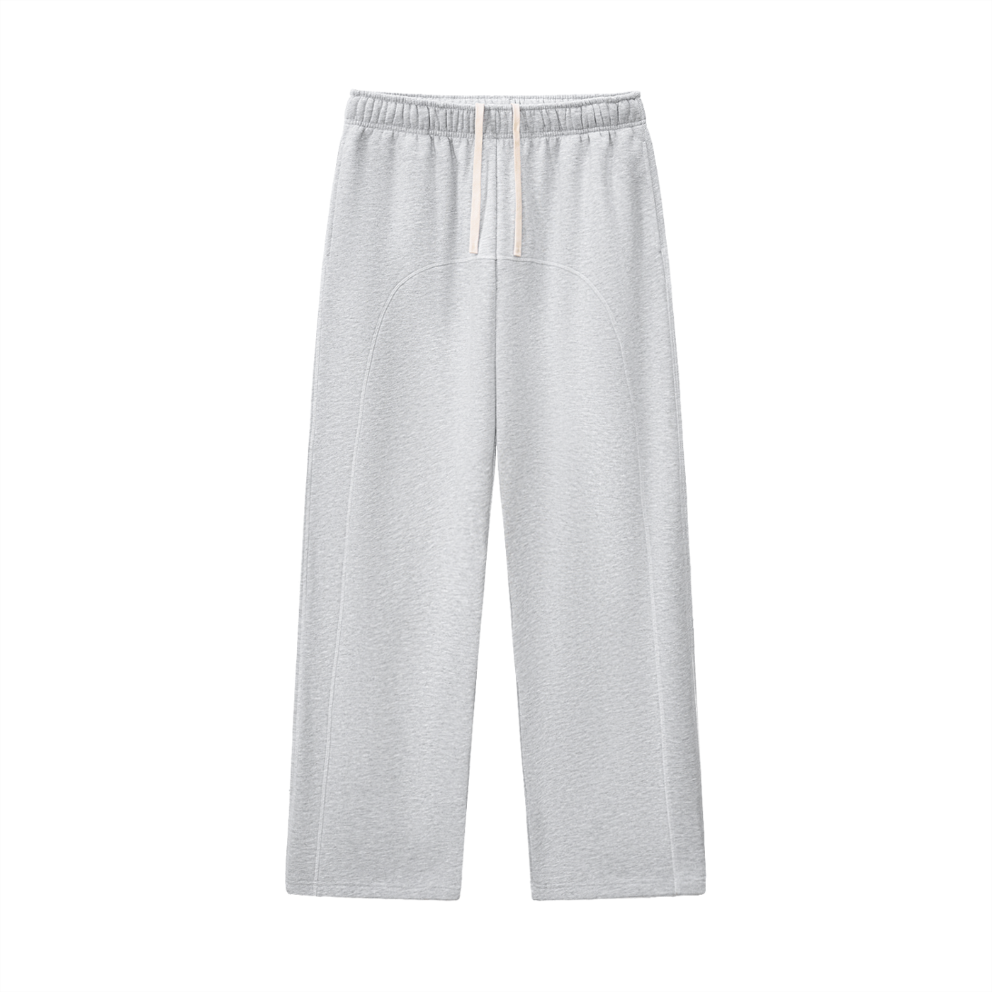 Grey sweatpants with drawstring.