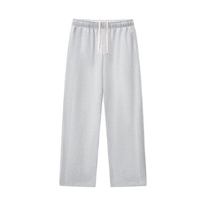 Grey sweatpants with drawstring.